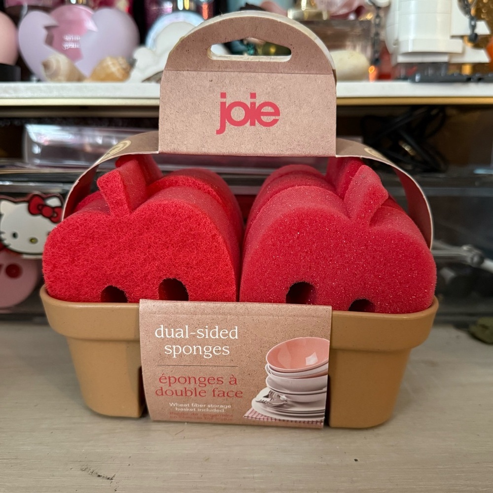 Joie Red Dual-Sided Sponges